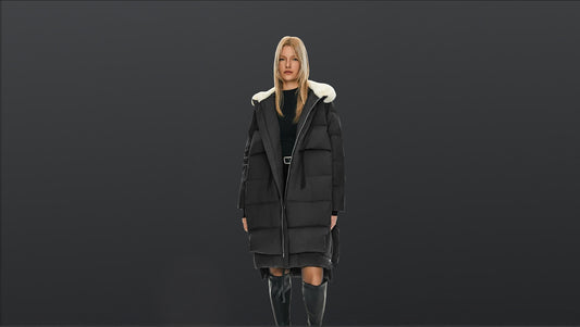 Orolay Womens Long Down Jacket Winter Puffer Jacket Warm Faux-Fur Collar Coat Black Small