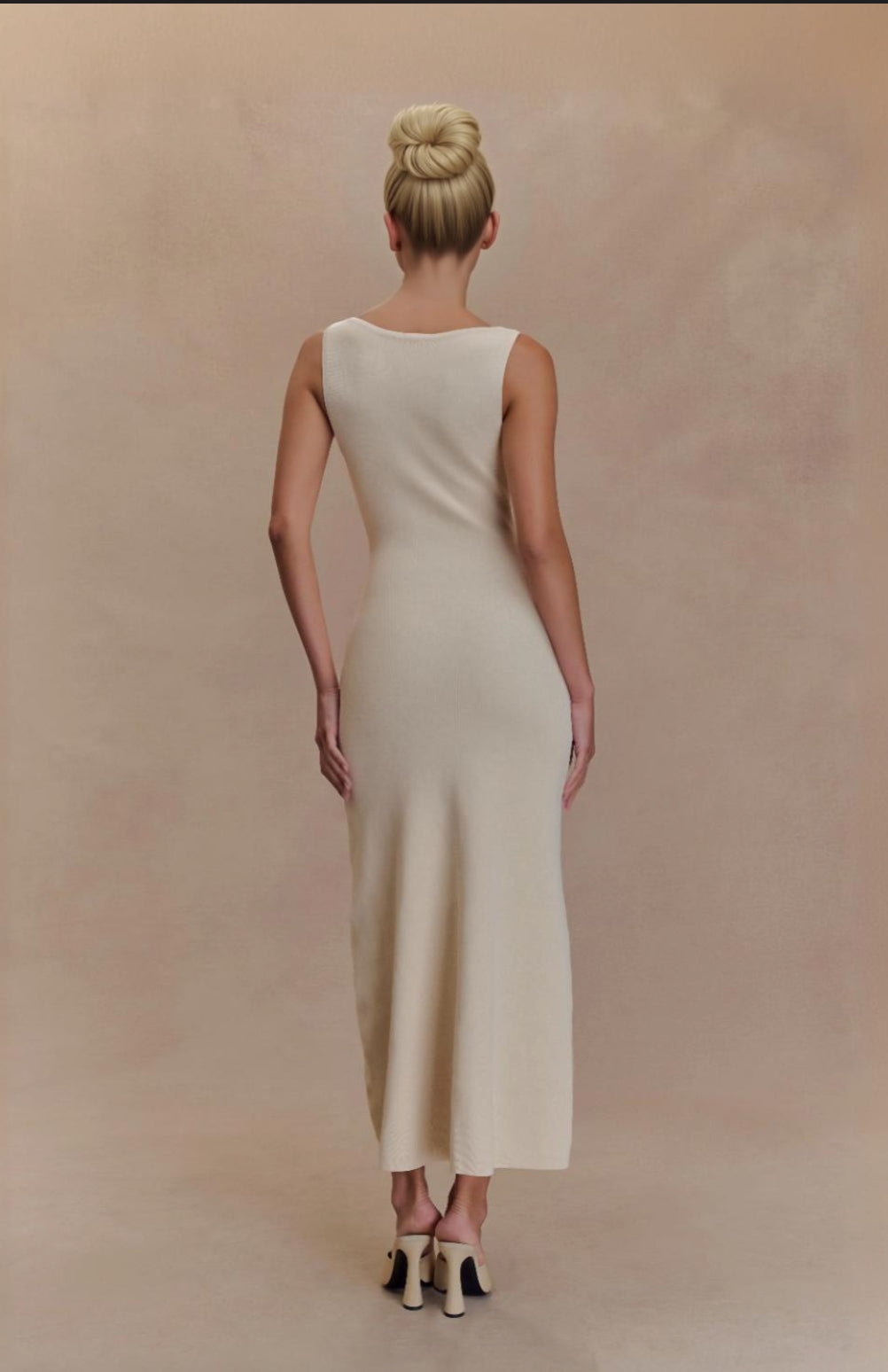 Elegante ärmellose lange Strickkleider