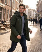 Mens Winter Coat Warm | Detachable Hood (Army GreenSmall)