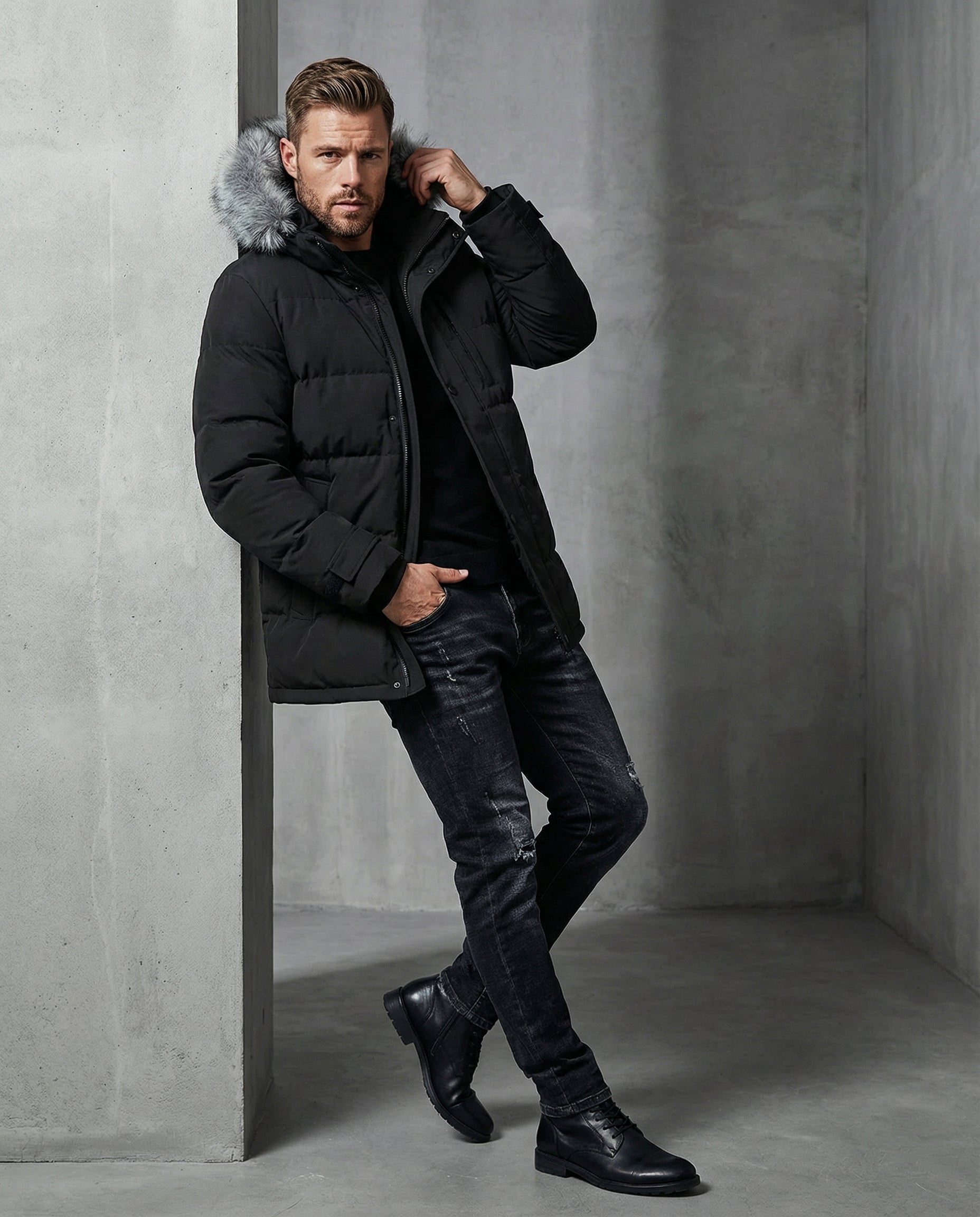 Waterproof Black Winter Jacket