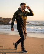 Men's Black Camo Fleece Hoodie