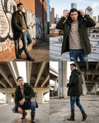 Mens Winter Coat Warm | Detachable Hood (Army GreenSmall)