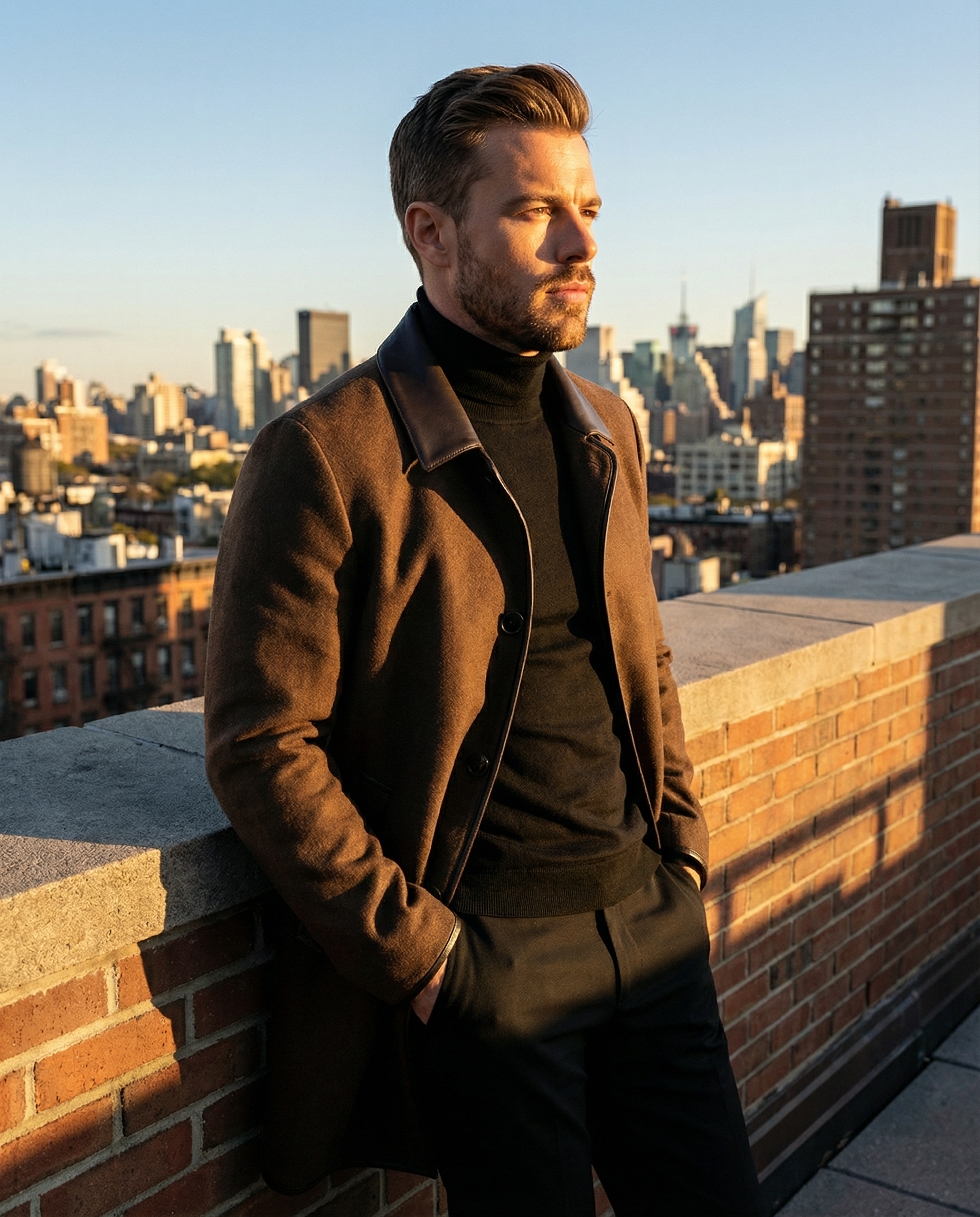 Men's Mid-Length Lapel Cashmere Wool Coat