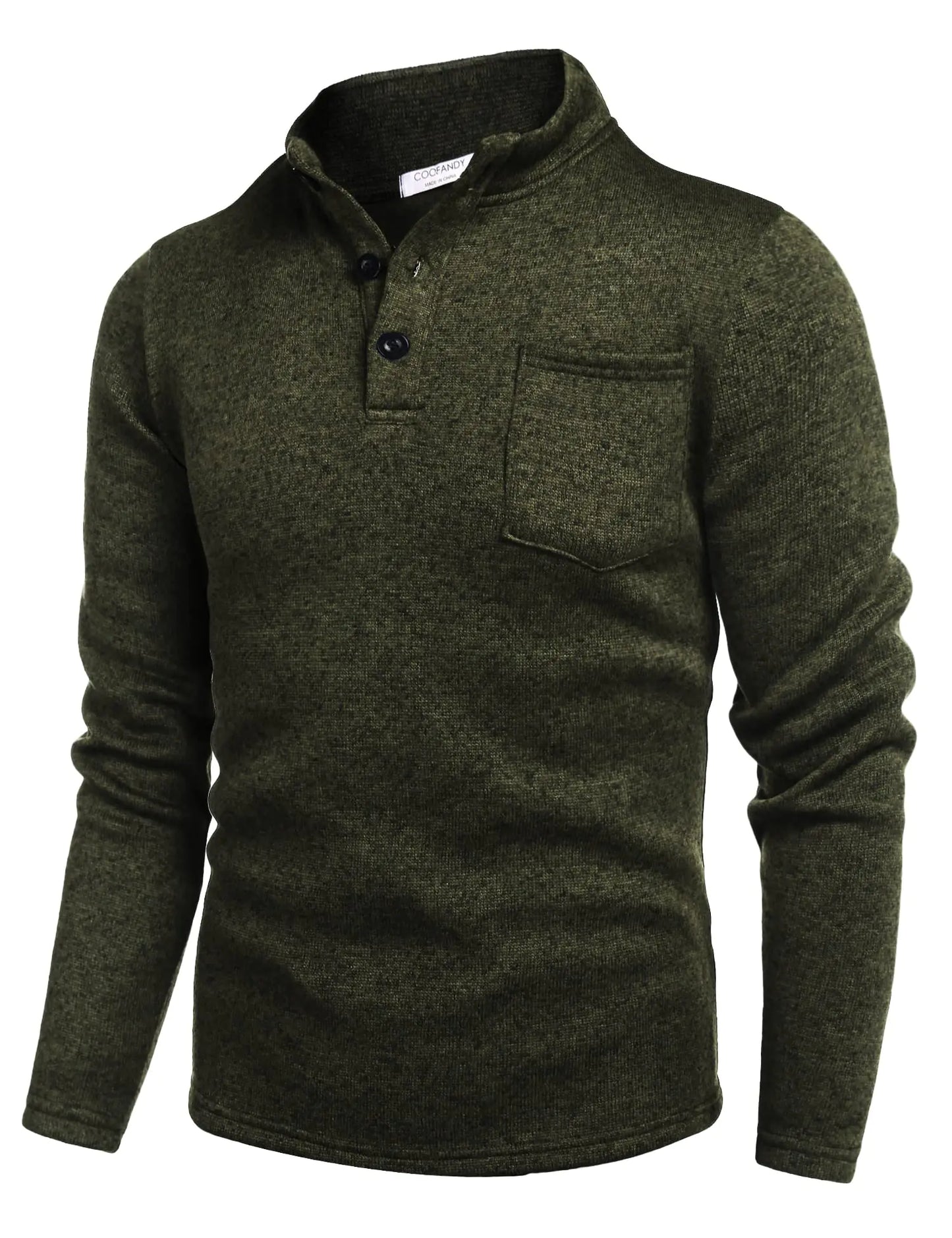 COOFANDY Mens Henley Pullovers Slim Fit Sweatshirt Button Down Sweaters