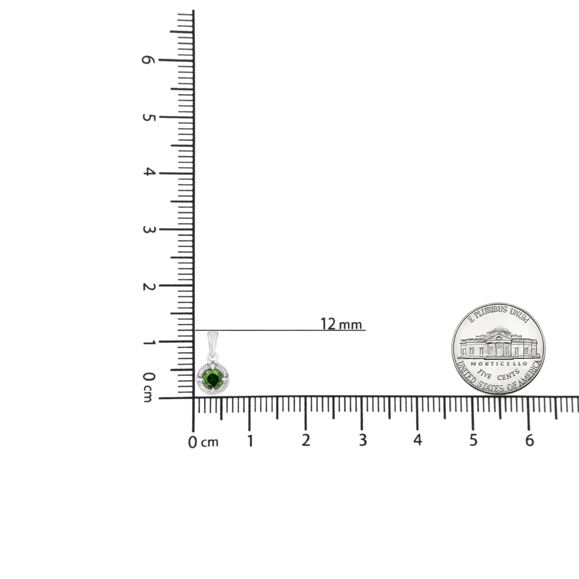 Halskette mit Milgrain-Anhänger, 925er Sterlingsilber, Solitär-Diamant, 45,7 cm