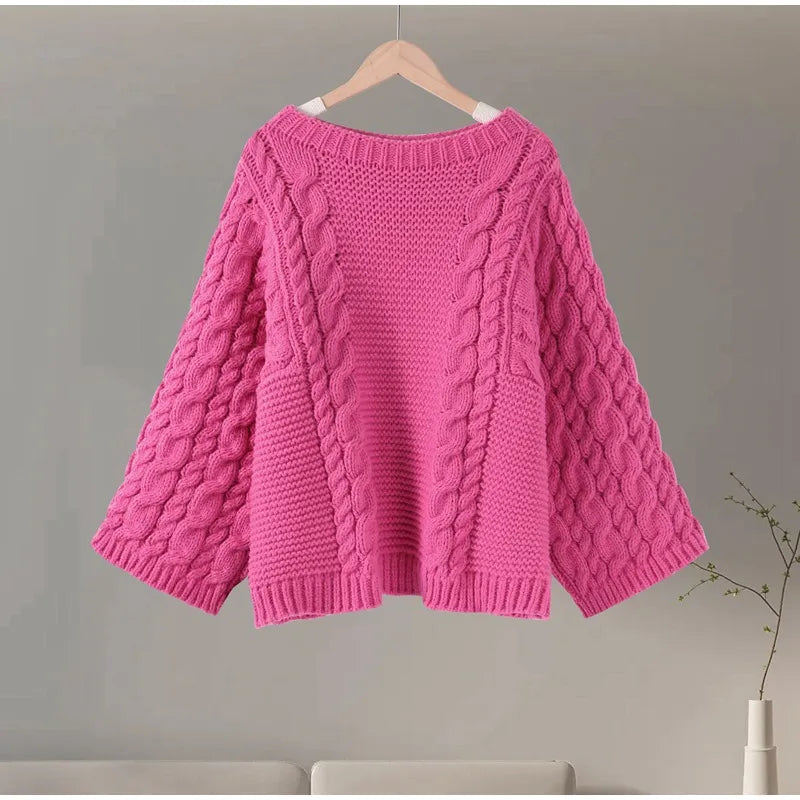 Round Neck Knit Pullover Sweater