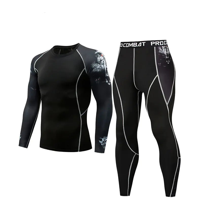 Men's Athletic Set - Long Sleeve Dry Fit T-Shirt