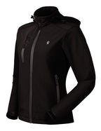 Little Donkey Andy Women’s Softshell Jacket Ski Snowboarding Jacket with Removable Hood Lined Black XS
