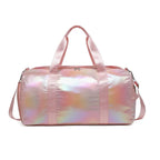 Sport-Reisetaschen für Mädchen, Reisetasche für Damen, Reisetasche für Übernachtungen, Sport-Turntasche für Kinder mit Schuhfach, Nassfach (Mattrosa)