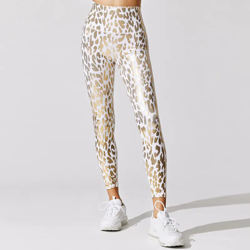 Leopard Print Hip-Lifting Yoga Pants for Fitness