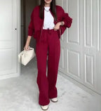 Loose Zip Sweater Casual Trousers Suit