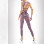 Shockproof Sports Vest and Leggings Set for Yoga