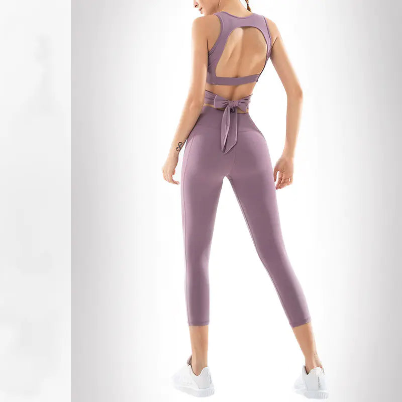 Shockproof Sports Vest and Leggings Set for Yoga