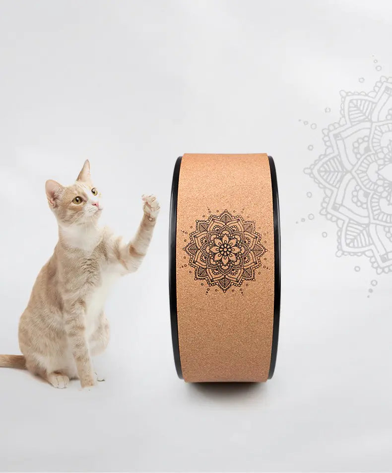 Cork Rubber Yoga Wheel - Yoga Aid for Balance Support