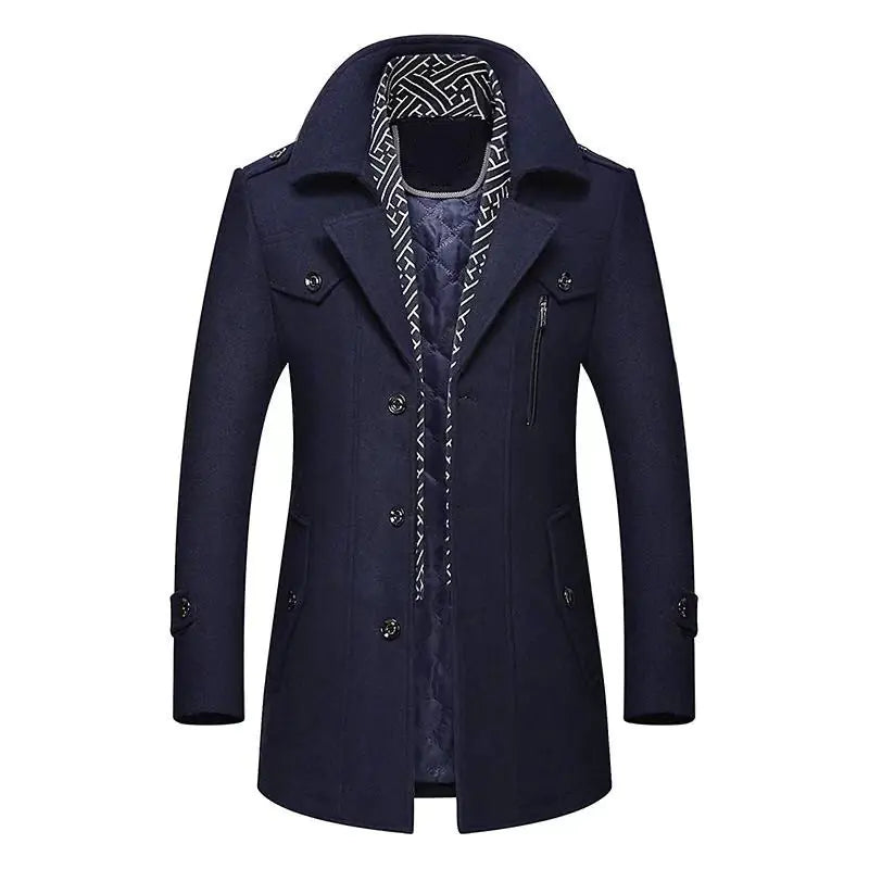 Wool Scarf Collar Heavy Coat