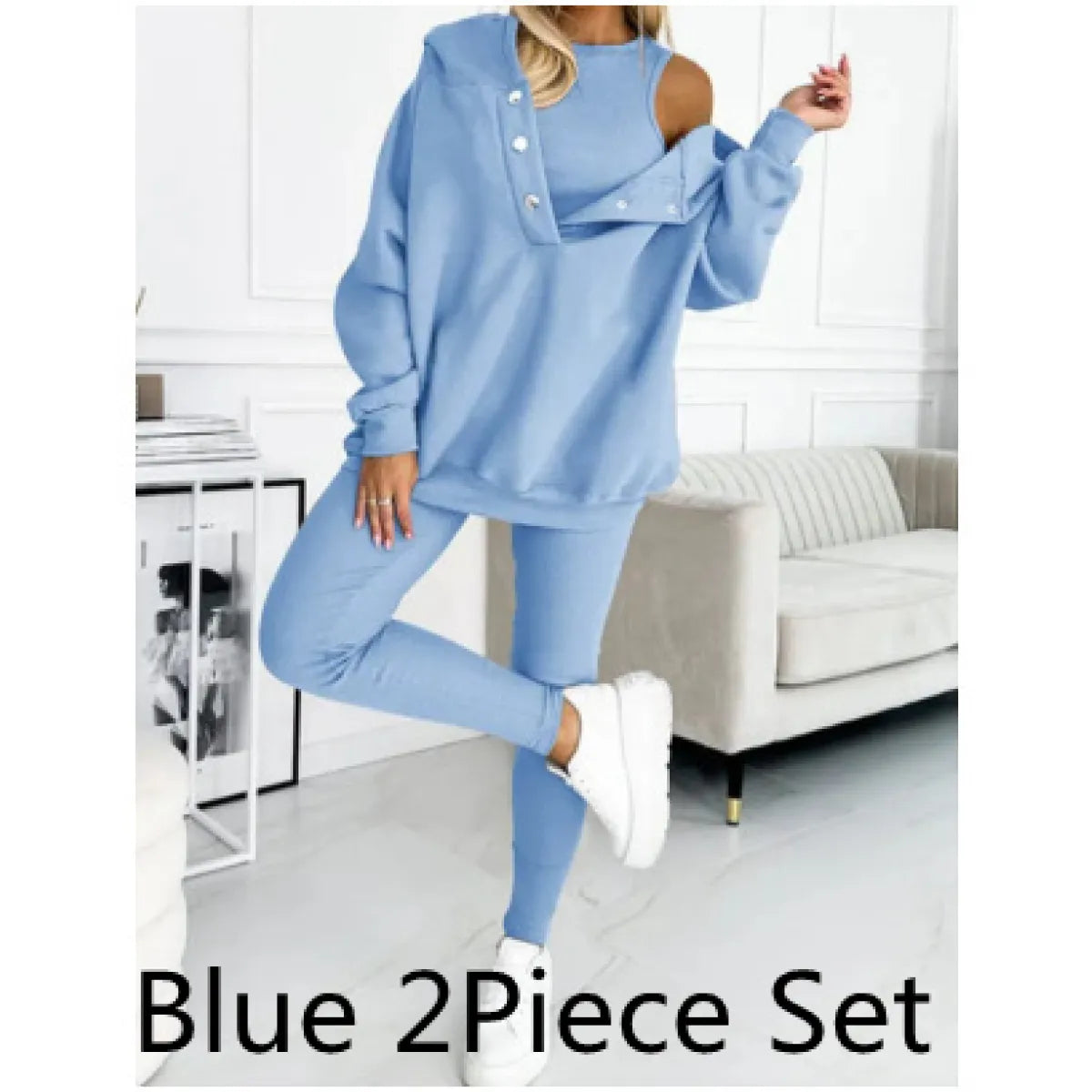 Women's Solid Color Vest Hoodie And Pants Set