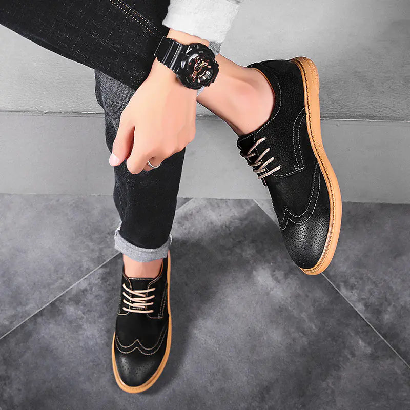 Men's Trendy Casual Pig Leather British Shoes