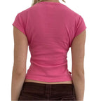 Women's Vintage Printed Short Sleeve T-Shirt
