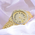 Luminous Women's Quartz Watch with Diamond Inlaid Waterproof Design and Calendar
