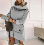 Spring Women's Hoodies Dress - Long Sleeeve