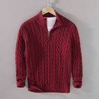 Loose Zip Knitted Pullover Sweater