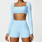 Women's 2PCS Yoga Tracksuit with Leggings and Crop Top