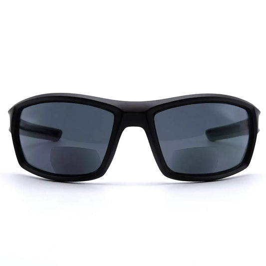 VITENZI Bifocal Sunglasses Wraparound Reading Sun Tinted Glasses with Readers - Lecce in Black 1.50