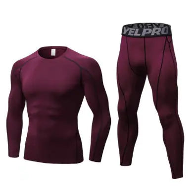 Men’s Fitness Training Set – Long Sleeve Top & Running Tights