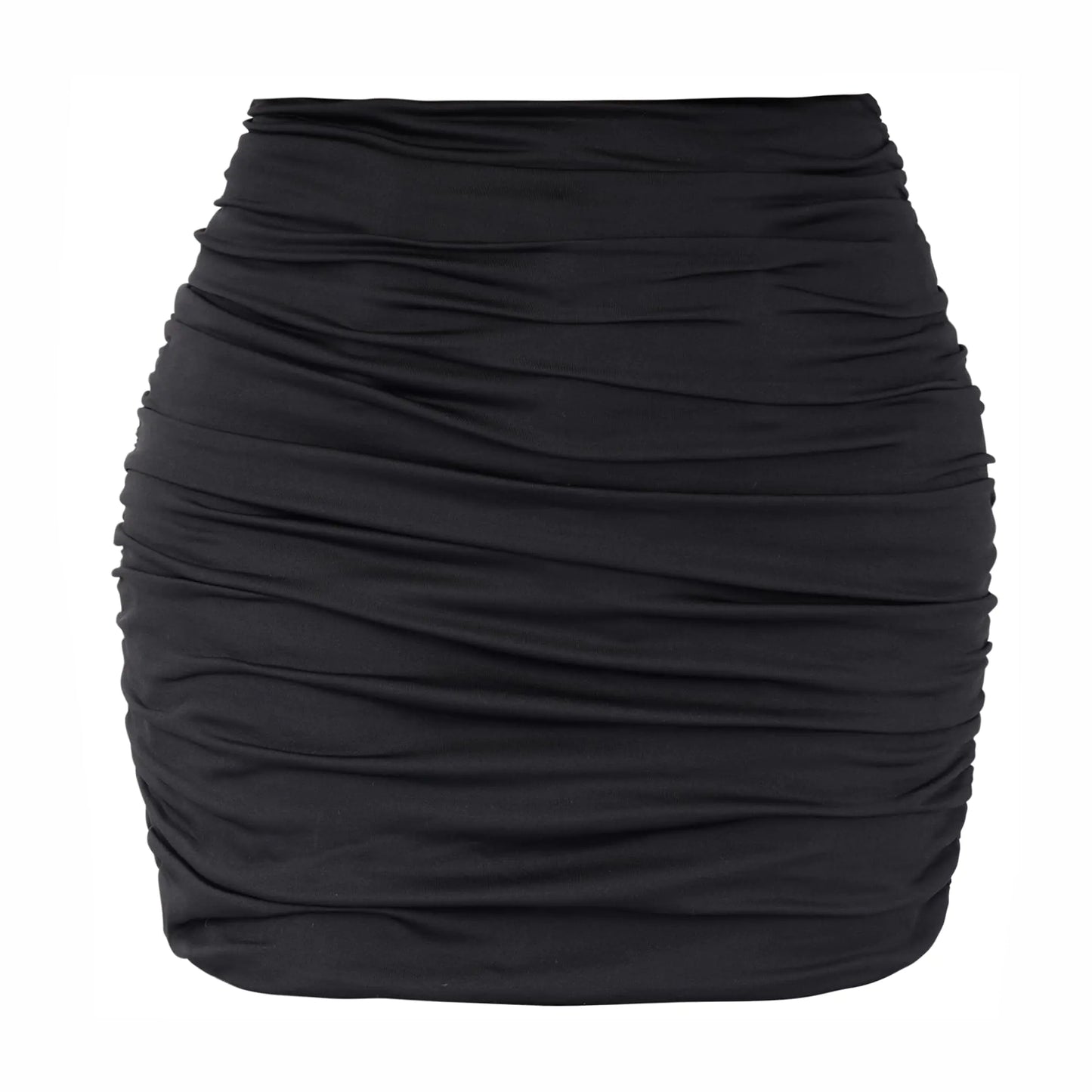 Black Skirt for Women High Waist Bodycon Short Skirt Stretch Ruched Tight Skirts for Womens Day Party Club Work Skirts