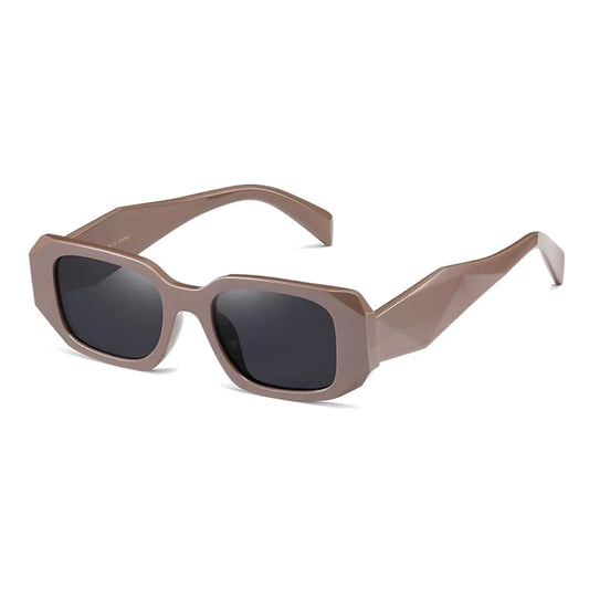 Gafas de sol rectangulares de moda Highyou para mujer y hombre, clásicas, estilo retro (color café).