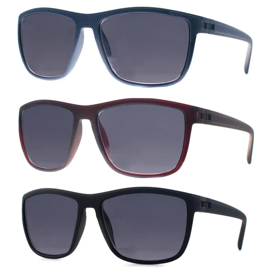 Zooxsky - Gafas de sol cuadradas clásicas para lectura al aire libre, para hombre y mujer, con protección UV, paquete de 3 (no bifocales +3.0)