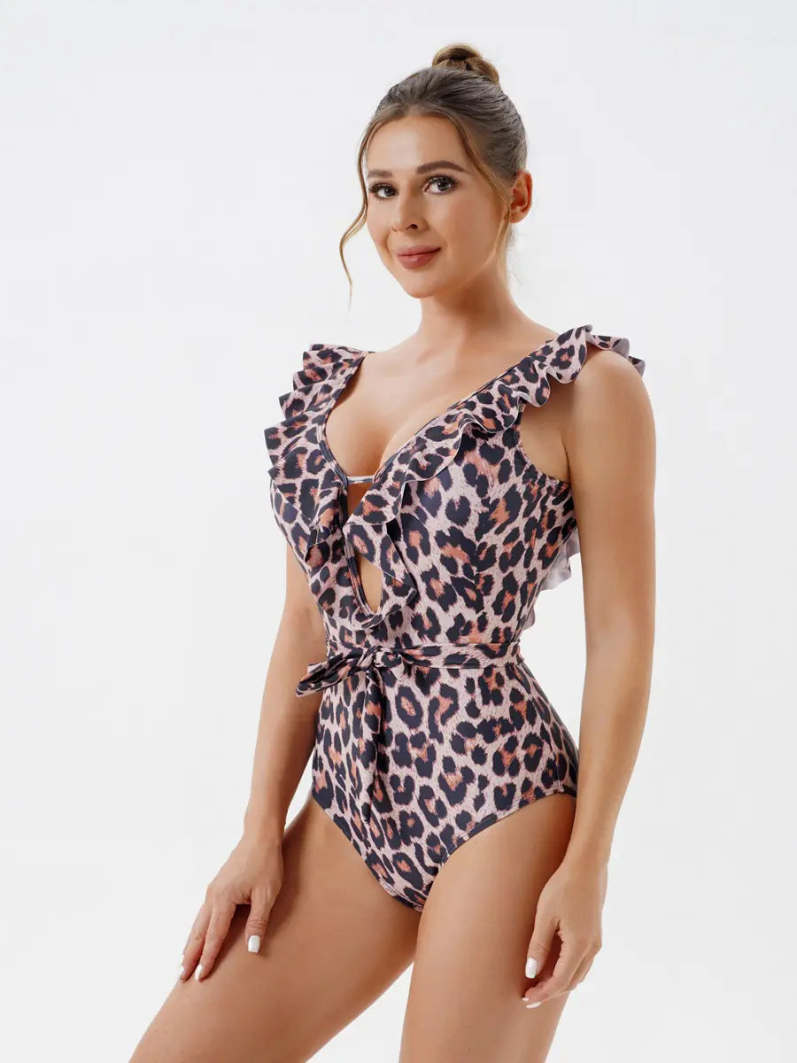 Women's Sexy Ruffled One-Piece Swimsuit