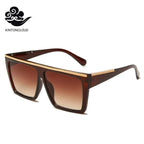 Breite, groovige Sonnenbrille aus Kunststoff für Damen
