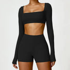 Women's 2PCS Yoga Tracksuit with Leggings and Crop Top