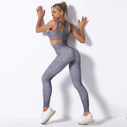Seamless Hollow Peach Butt Yoga Pants & Bra Set