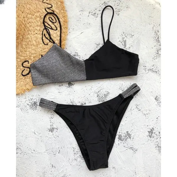 black & white Bikini Set