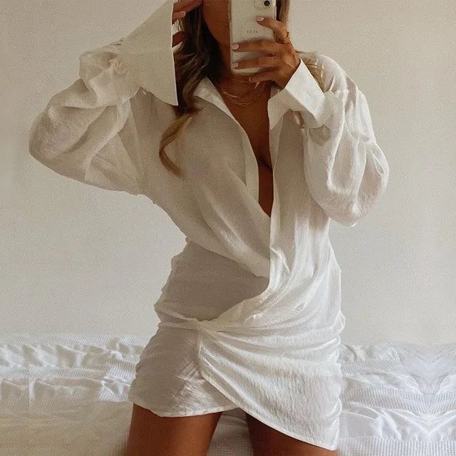 Draped Mini Shirt