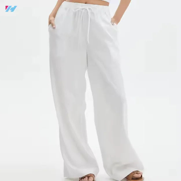 Wide Leg White Trousers For Women