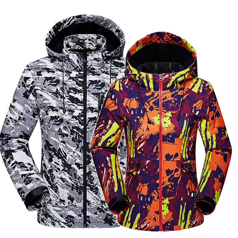 Outdoor Fleece Soft Shell Jackets for Couples (Camo)