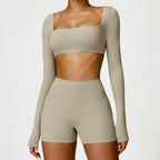 Women's 2PCS Yoga Tracksuit with Leggings and Crop Top