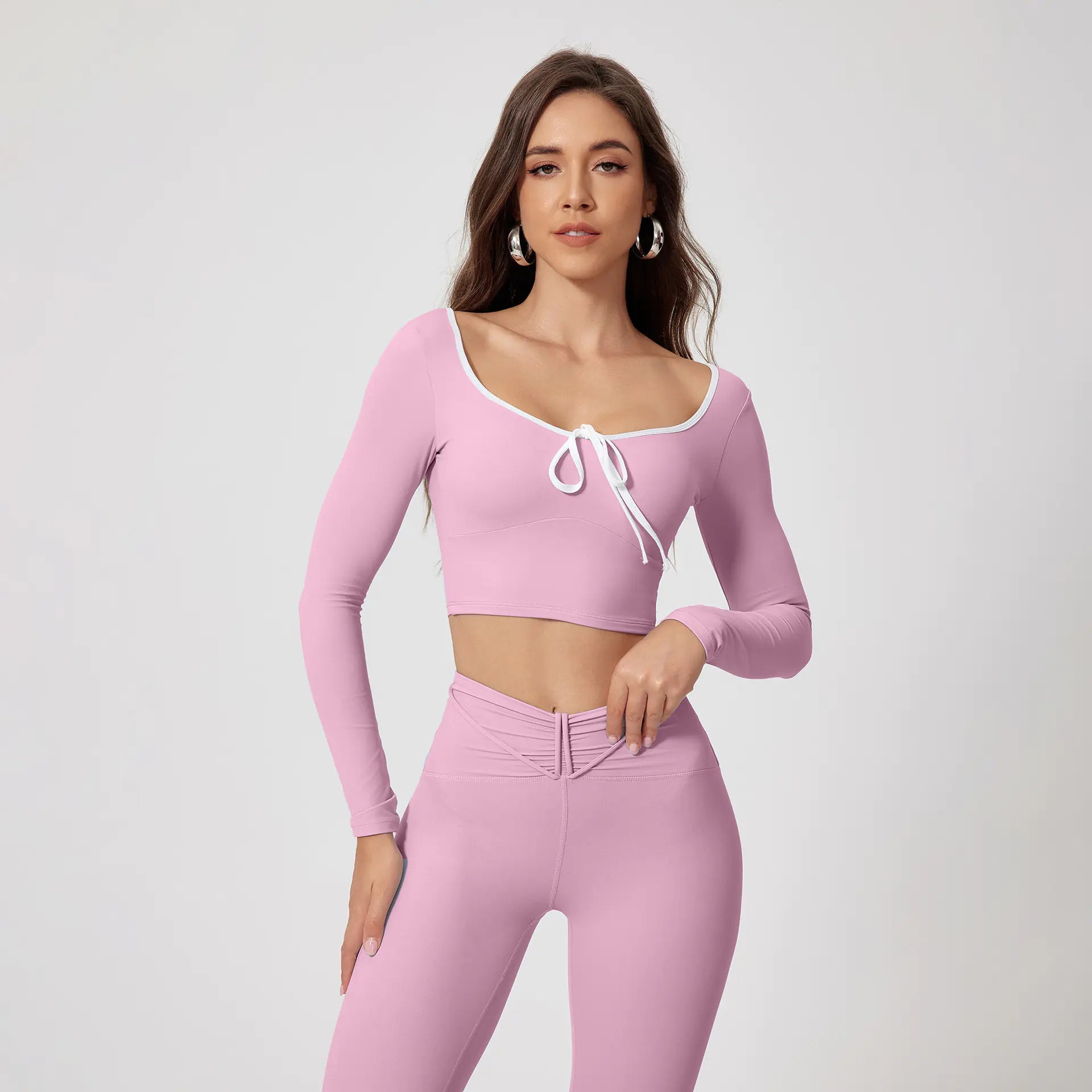 Round-neck High Waist Quick-drying Long Sleeve Yoga Wear Suit