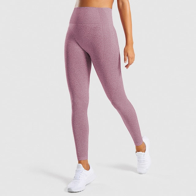 Solid High Waist Energy Seamless Yoga Leggings Women Workout Running Sport Pants Push Up Hip Fitness Gym Leggings Female Tights