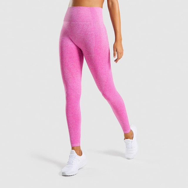 Solid High Waist Energy Seamless Yoga Leggings Women Workout Running Sport Pants Push Up Hip Fitness Gym Leggings Female Tights