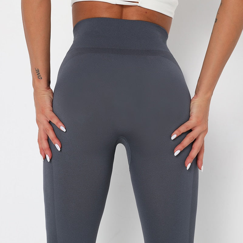 Women's Yoga Pants Push Up Workout Leggings Seamless Running Exercise Activewear Athletic Gym Tights High Waist Fitness Trousers