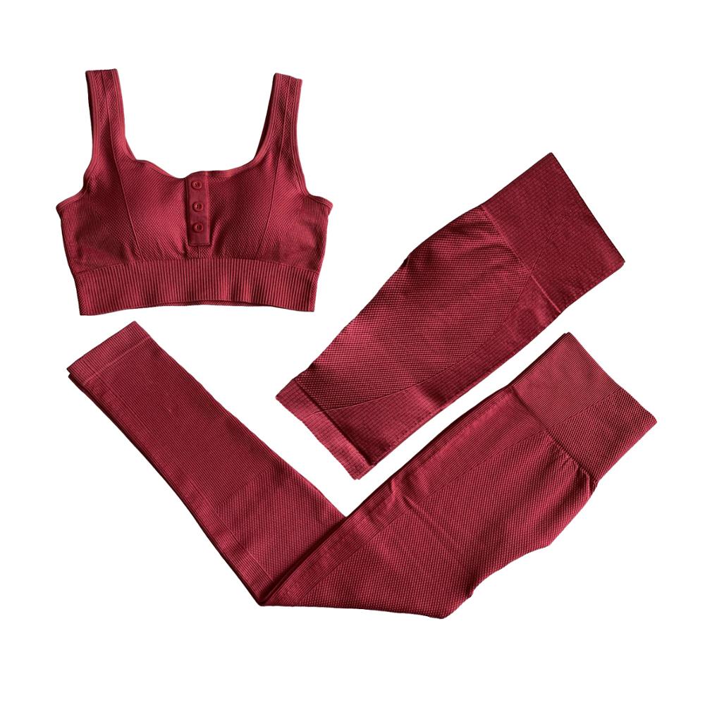 Sportswear Yoga 3PCS Set Women GYM Clothing Solid Sleeveless Tank Top +Shorts+Pants Suit Casual Workout Active Push Up Tracksuit