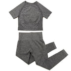 Gym Sport Outfits Yoga Clothing Set Women Long Sleeves Fitness Shirt Seamless Leggings Running Suit Workout Tracksuit Activewear