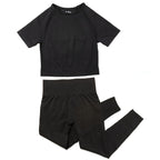 Gym Sport Outfits Yoga Clothing Set Women Long Sleeves Fitness Shirt Seamless Leggings Running Suit Workout Tracksuit Activewear