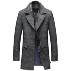 Men's Casual Wool Coat with Scarf