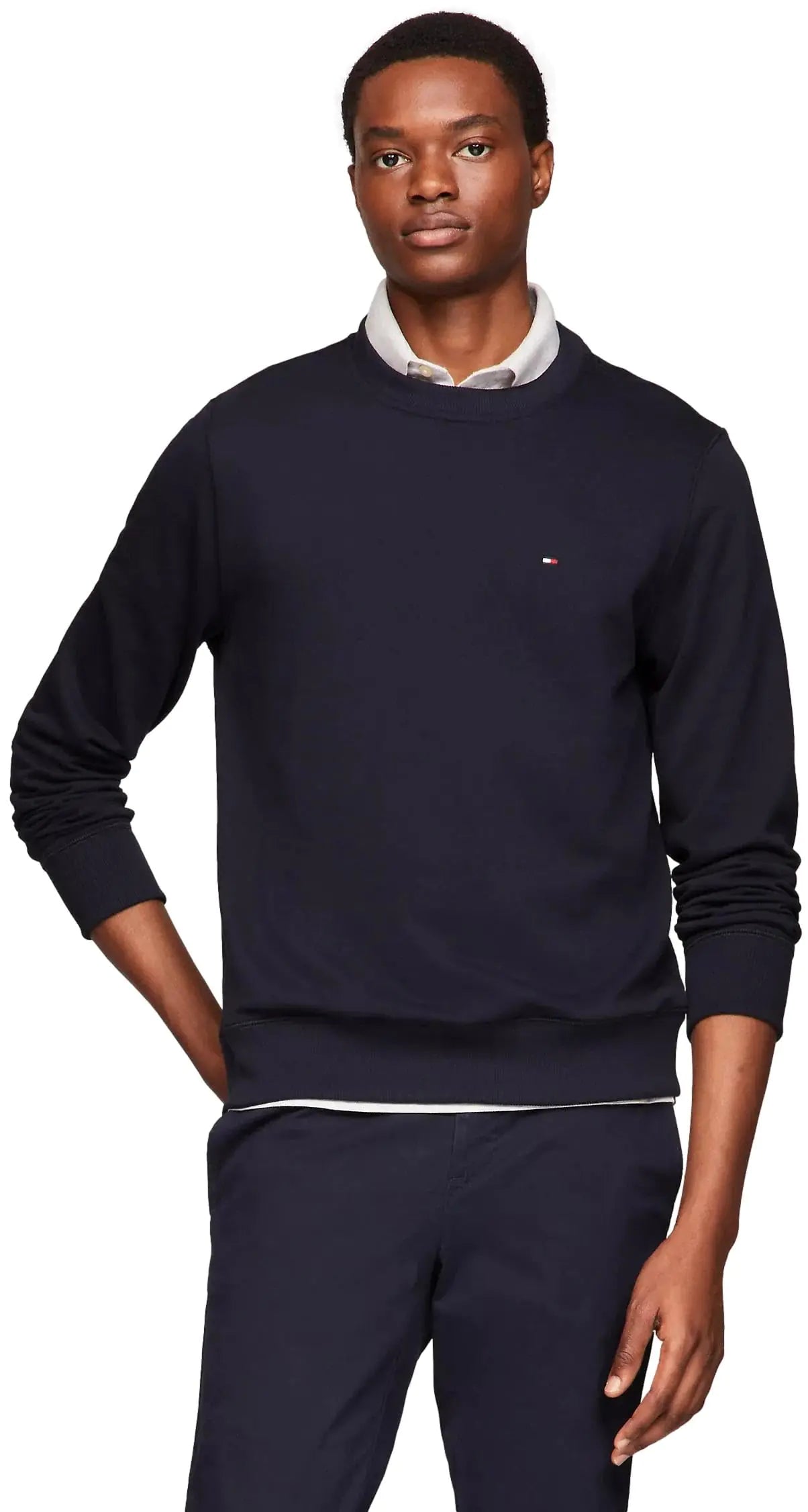 Tommy Hilfiger Mens Solid Crewneck Sweatshirt Navy XL