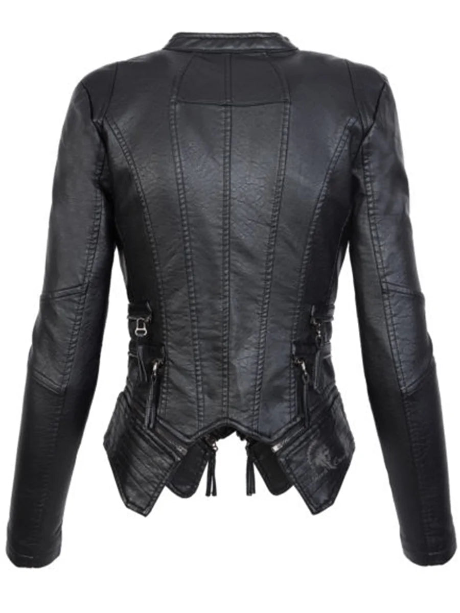 Gothic Schwarze Kunstlederjacke
